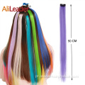 Extensão de cabelo sintético brilhante neon de 20 polegadas para cabelo brilhante